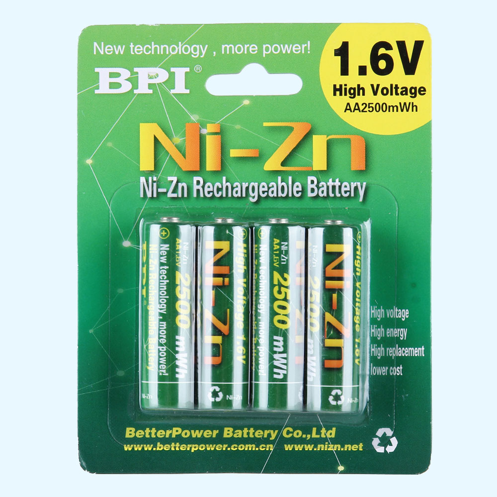 BPI cross border electric uses 1.6V2500MWh milliwatt hour nickel zinc recharge
